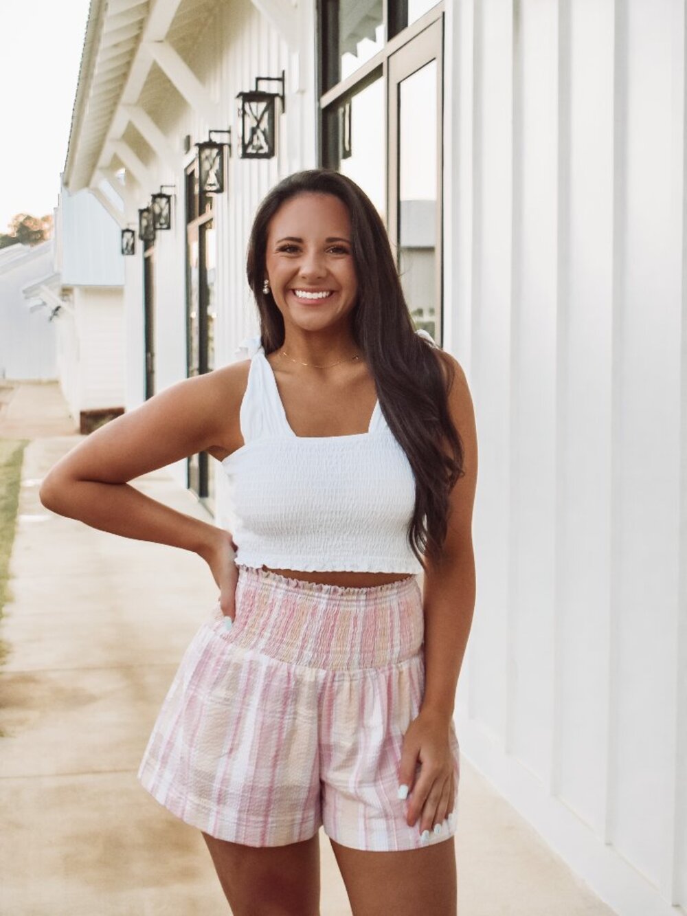 Pastel Plaid Seersucker Shorts | Preppy Sorority Game Day Summer Shorts